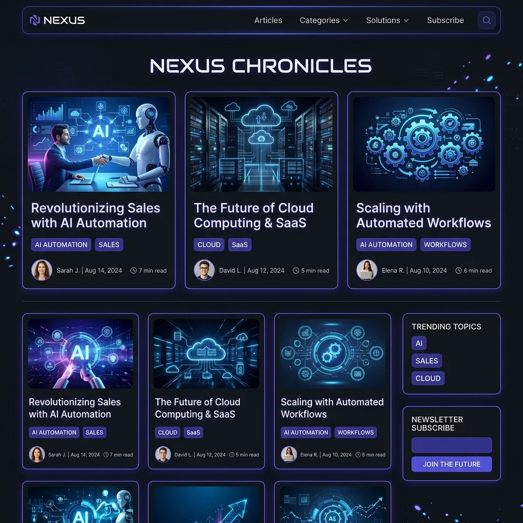 Nexus Chronicles Blog Listing UI