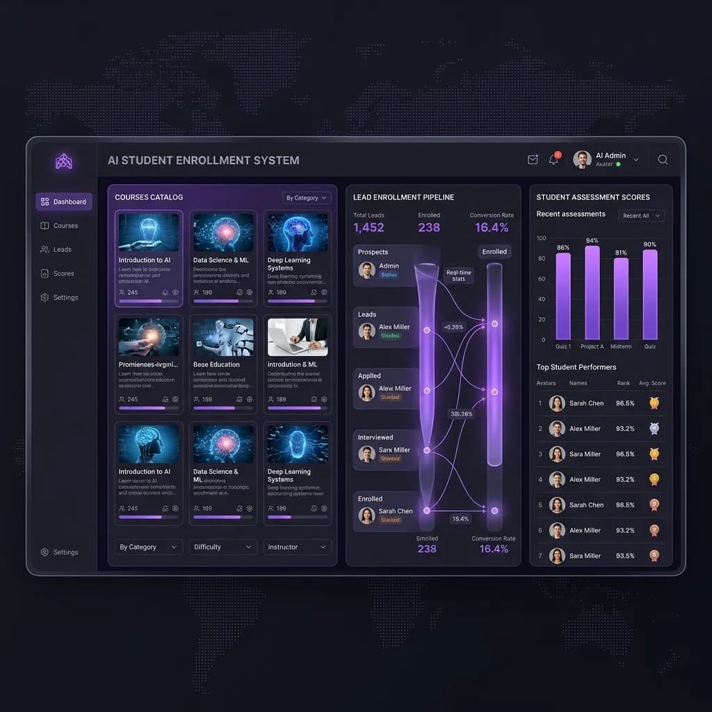 AI Student Enrollment System Dashboard Visualisation