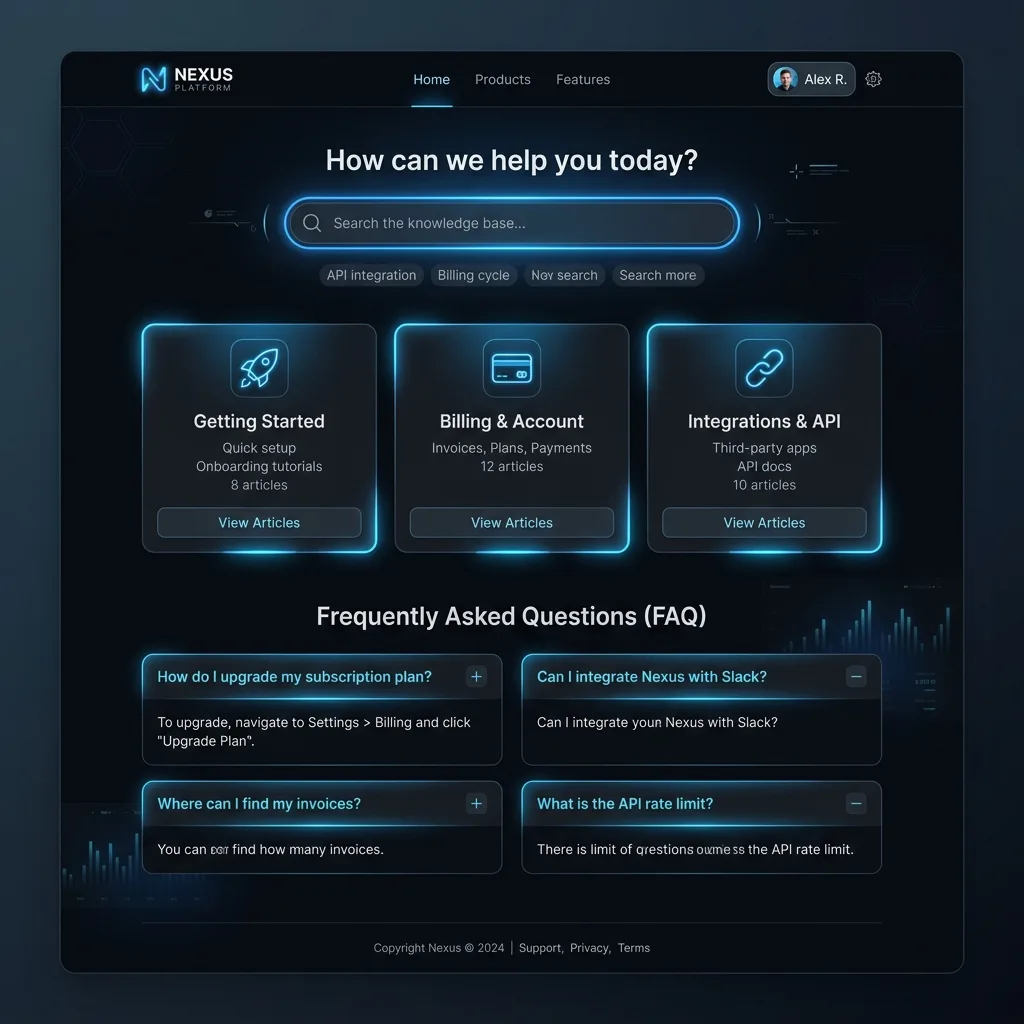Help Center Screen Visualisation