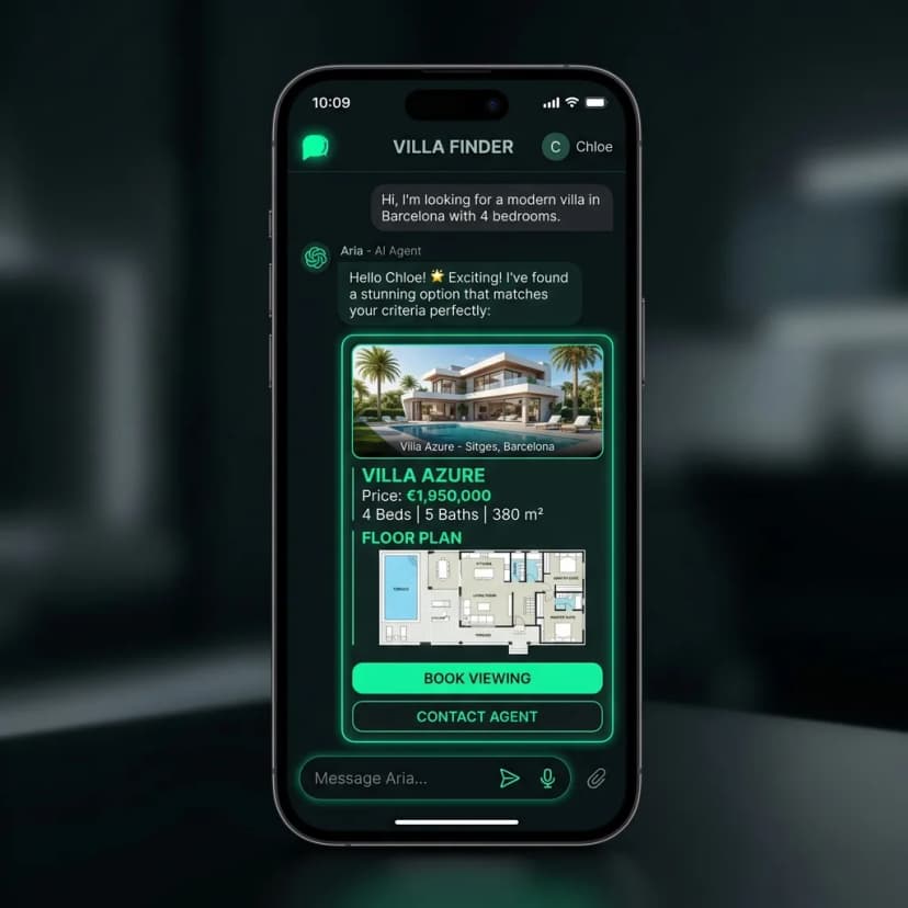 Real Estate Chatbot Mobile Visualisation